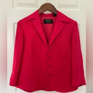 Dana Buchman linen suit jacket with shoulder pads